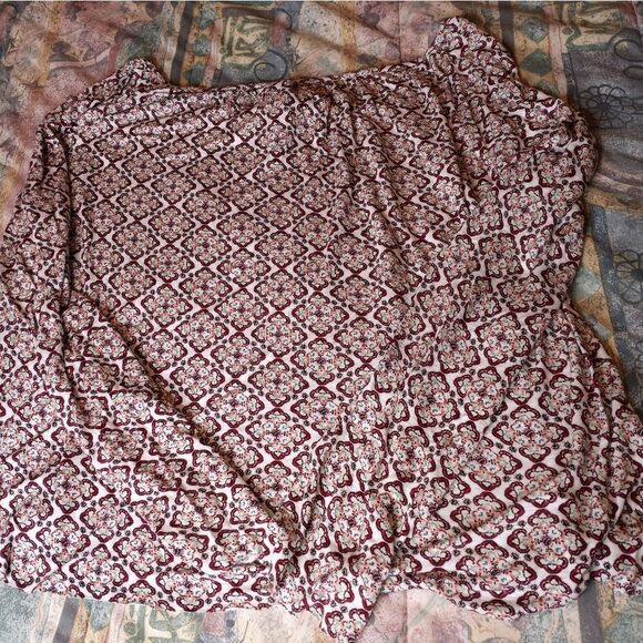 Aeropostale XL White Multicolored Longsleeves 100% Rayon Peasant Women's Top - Picture 8 of 10